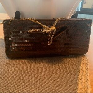 Glamorous Sequin Wristlet in Rich Brown